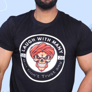 ARRKALAS for SOE logo featuring a fierce skull in a red turban with the quote “Laugh with many, but don’t trust any” — symbolizing power, caution, and street wisdom