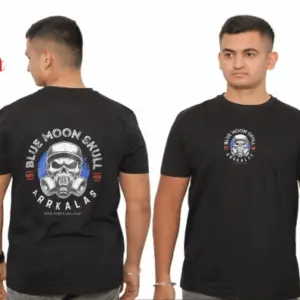 ARRKALAS BLUE MOON SKULL BLACK T SHIRTS MENS