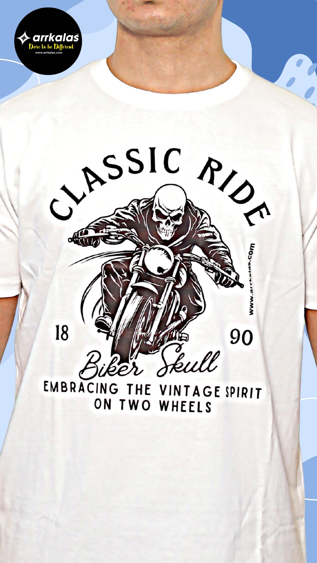 CLASSIC RIDER SKULL - WHITE - REGULAR - Image 2
