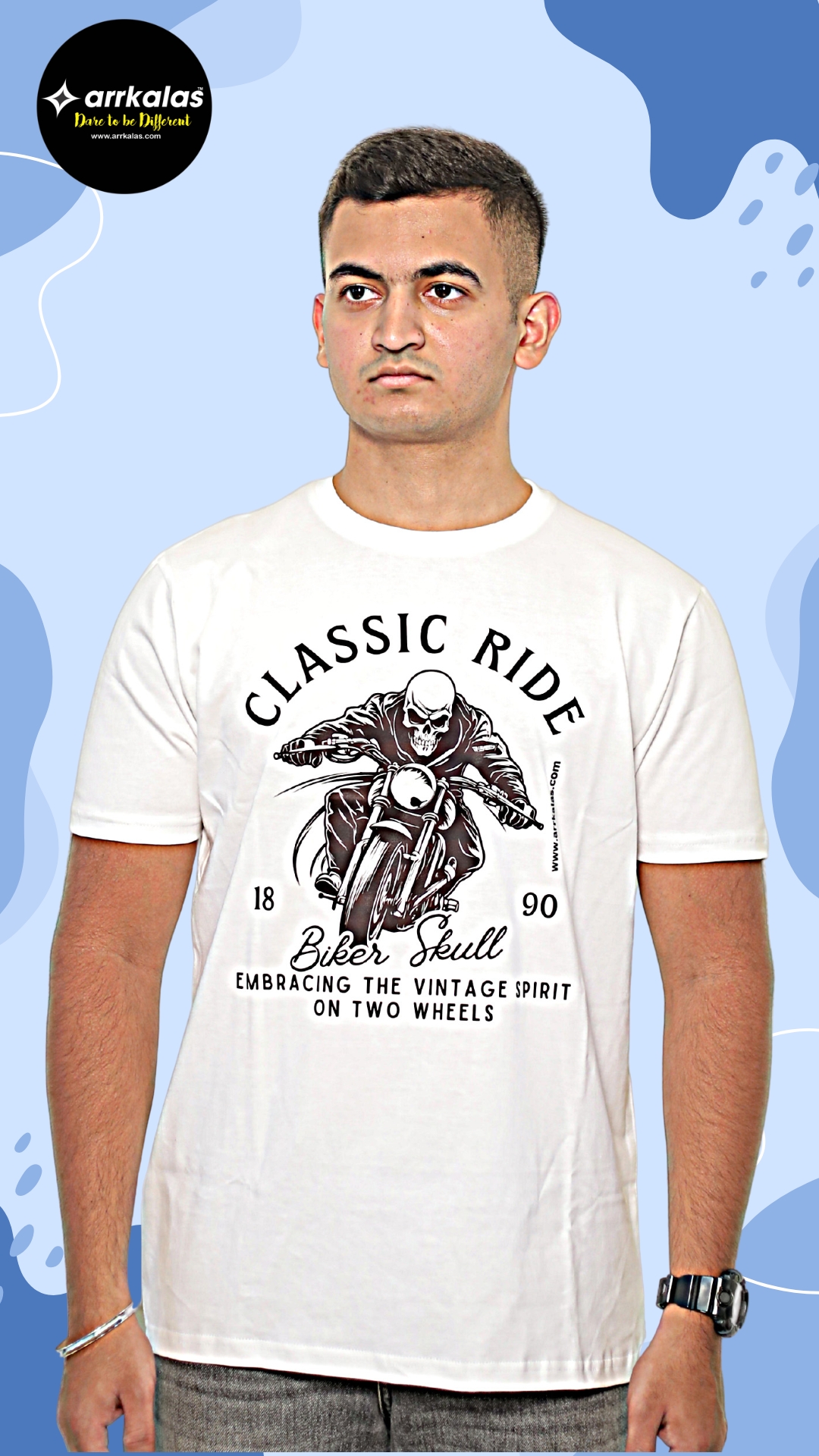 CLASSIC RIDER SKULL - WHITE - REGULAR - Image 3