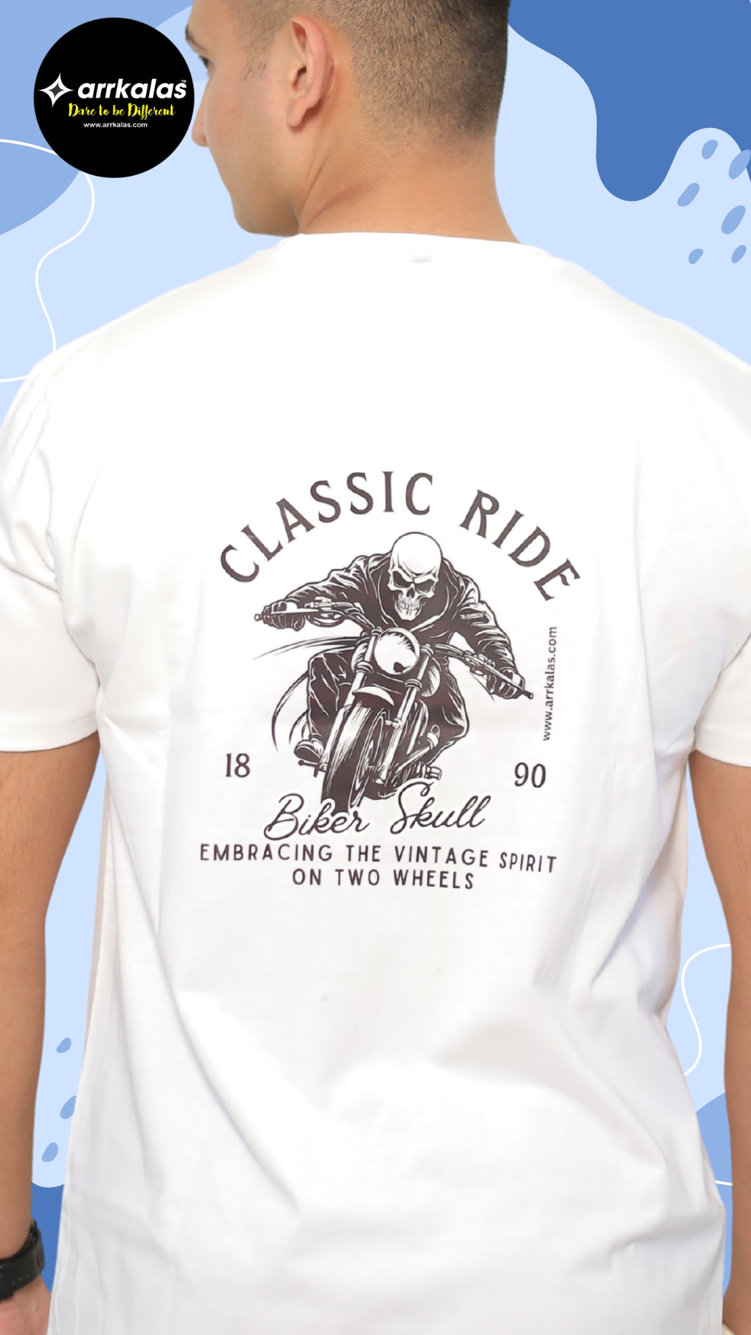 CLASSIC RIDER SKULL - WHITE - REGULAR - Image 5