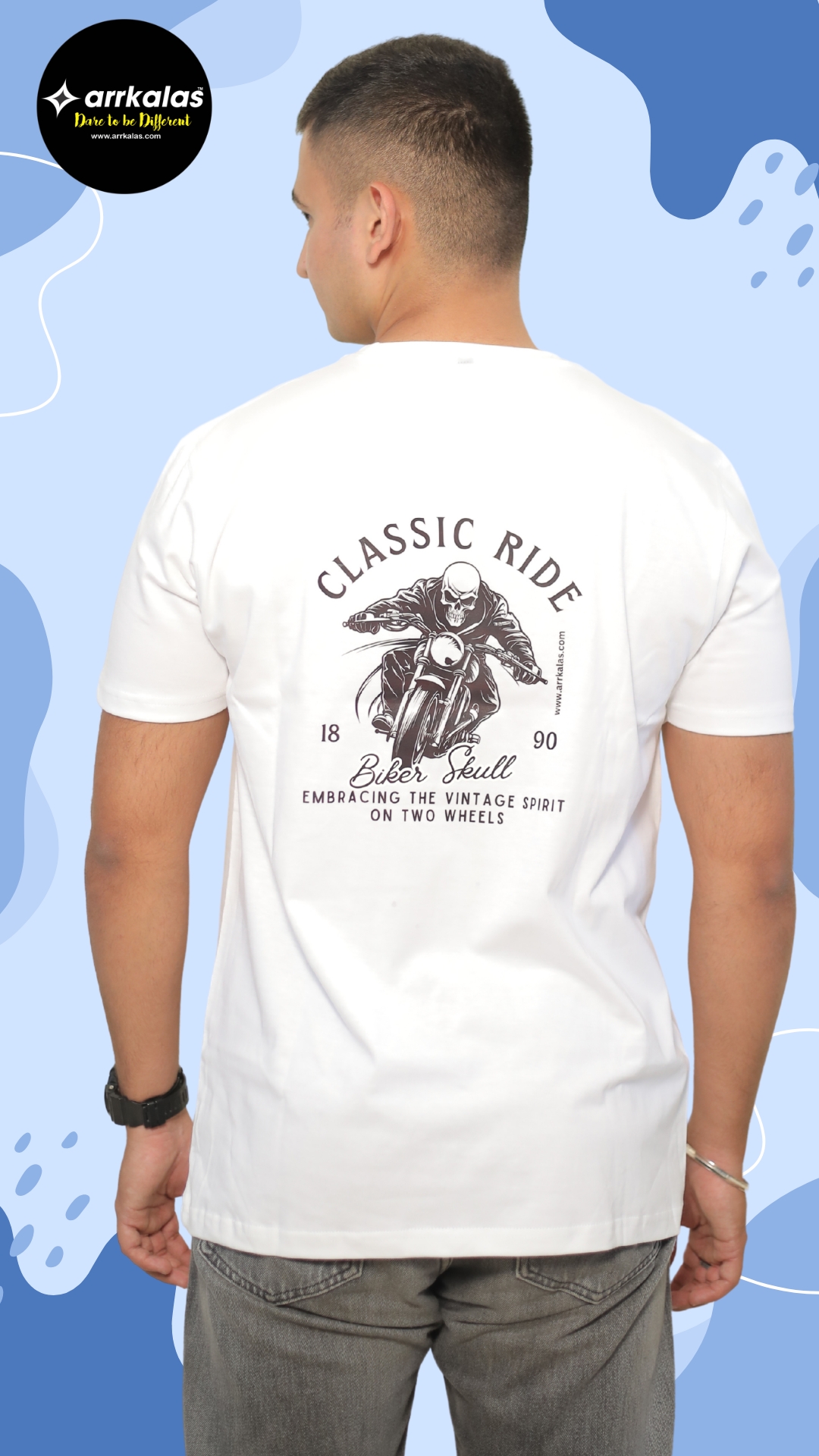 CLASSIC RIDER SKULL - WHITE - REGULAR - Image 4