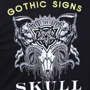 A dark-themed T-shirt design featuring a